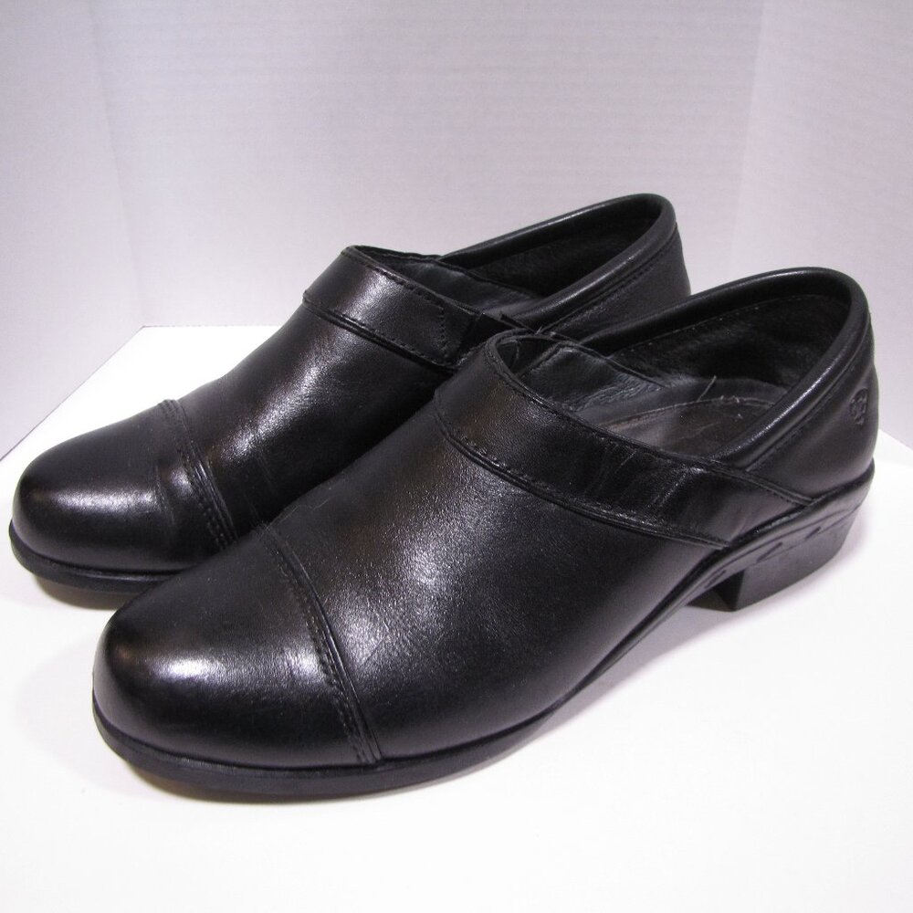 ARIAT 7.5 Black Leather Sports Clogs